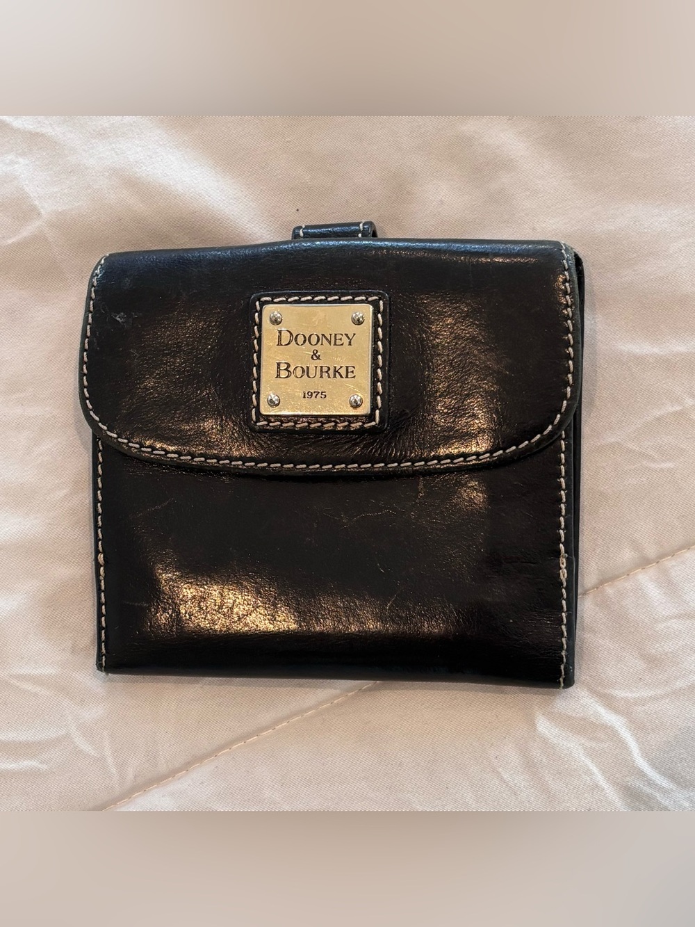 Dooney & Bourke Black Leather Compact Wallet